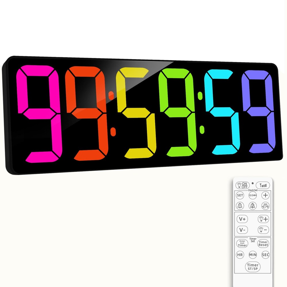 17.2" Large Digital Timer Wall Clock with Remote Control, Count Down Up Digit...