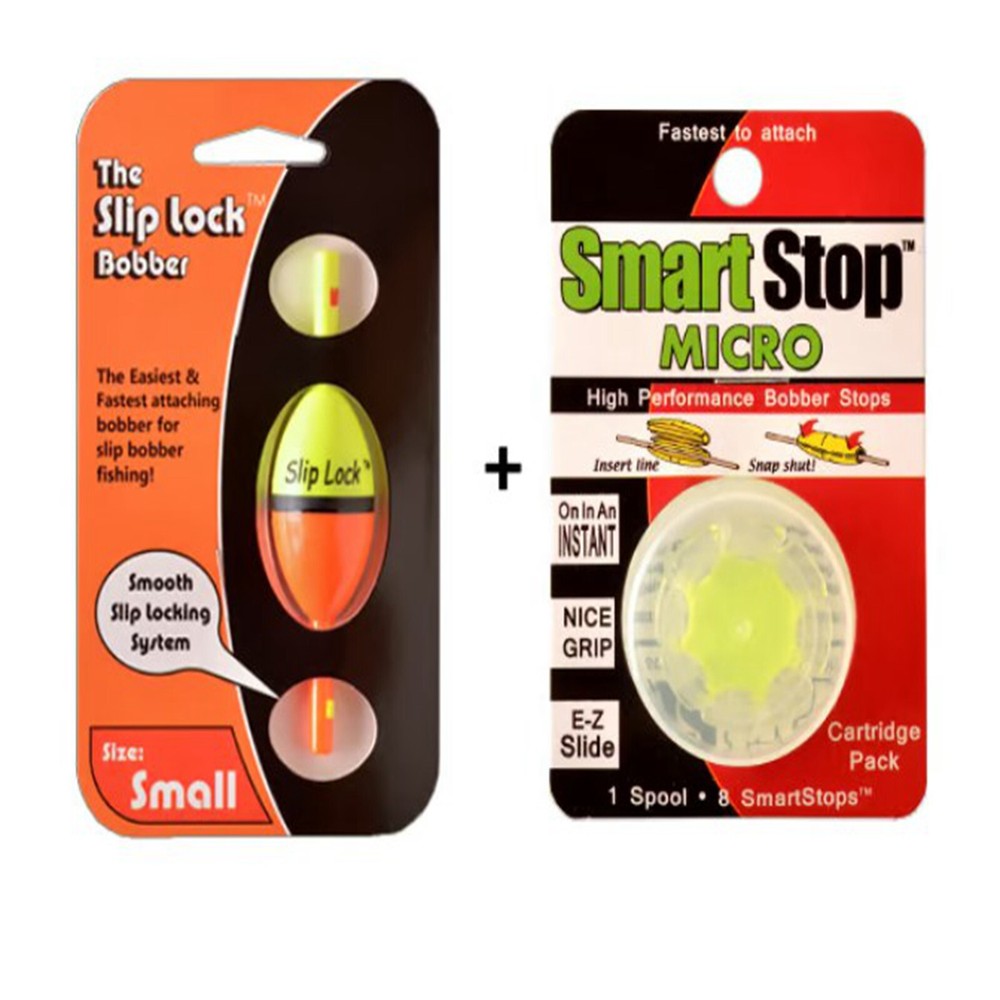 Smart Slip Lock Bobber and Smart Stop Micro Bobber Stop Combo Pack Includes Tool