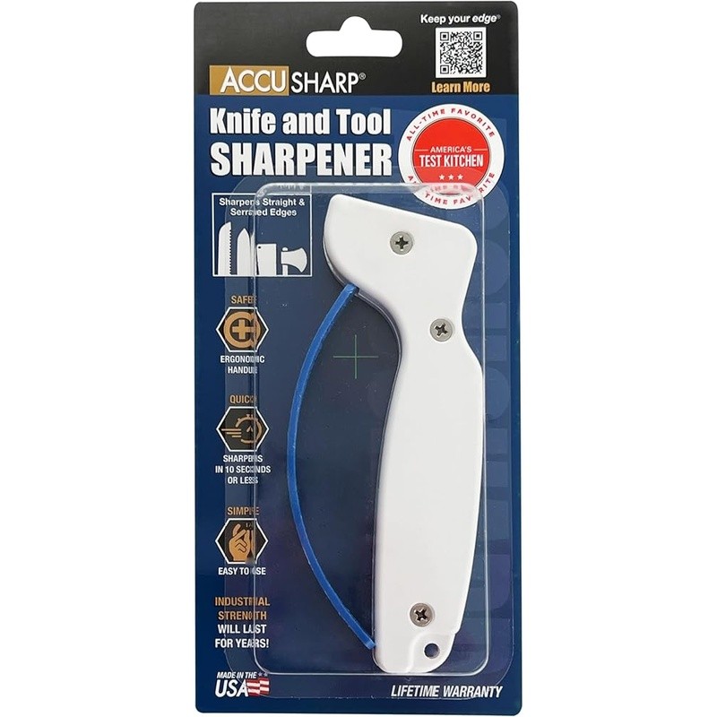 Knife Sharpener Easy Use Tungsten Carbide Fast Edge Ergonomic Safe Handheld