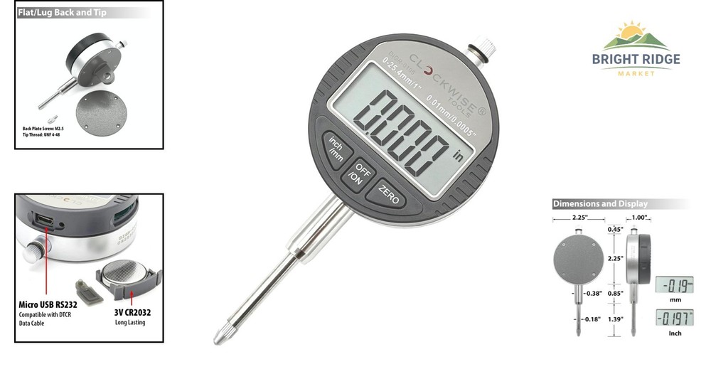LCD Digital Indicator with Fine Resolution and Auto-Off Feature for Accuracy