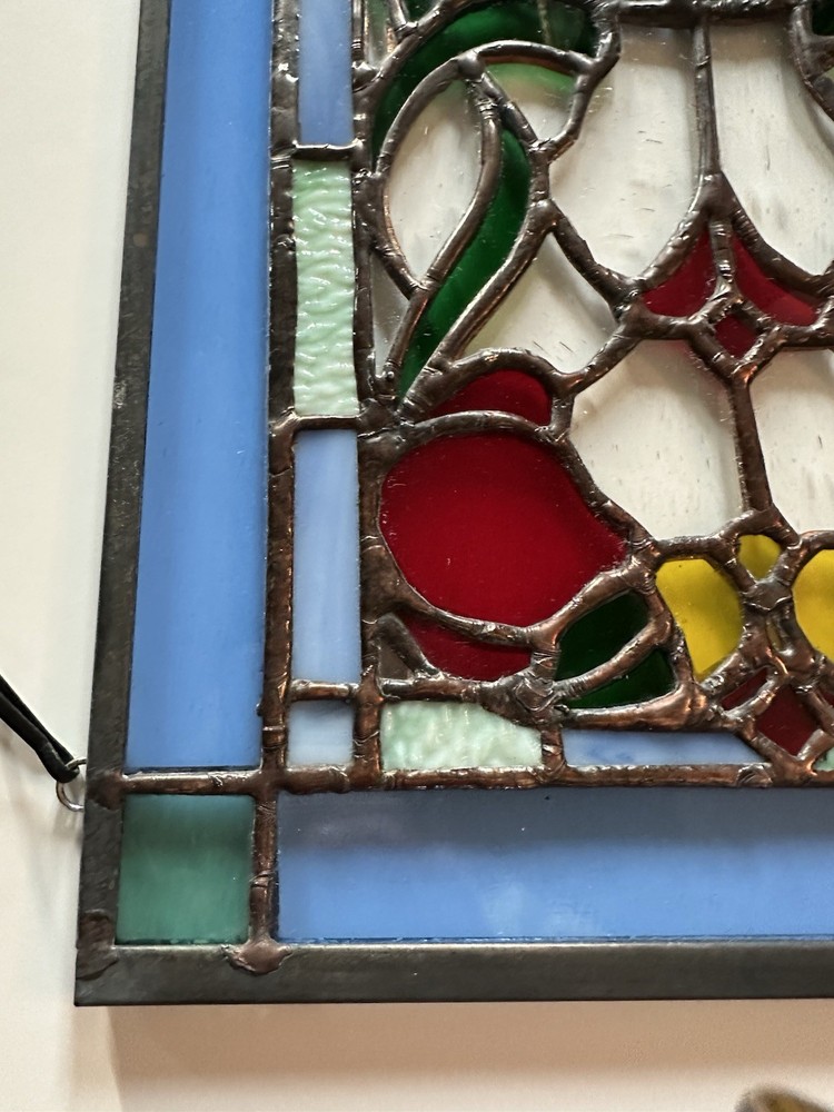 Handcrafted Compass Rose Stained Glass Panel