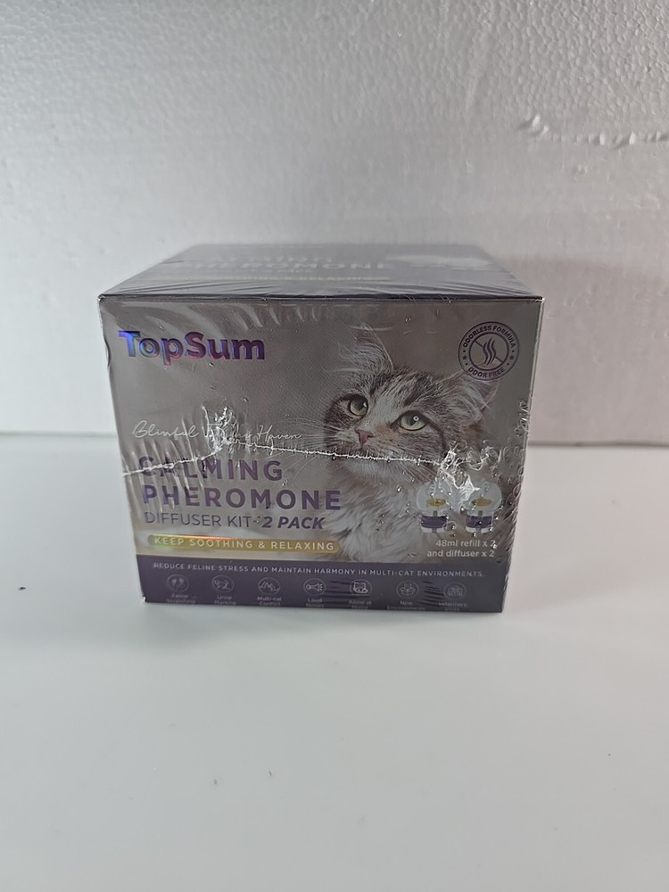 Cat Calming Pheromone Diffuser Starter Kit: 2Pack - 2 Diffusers & 2 Refills
