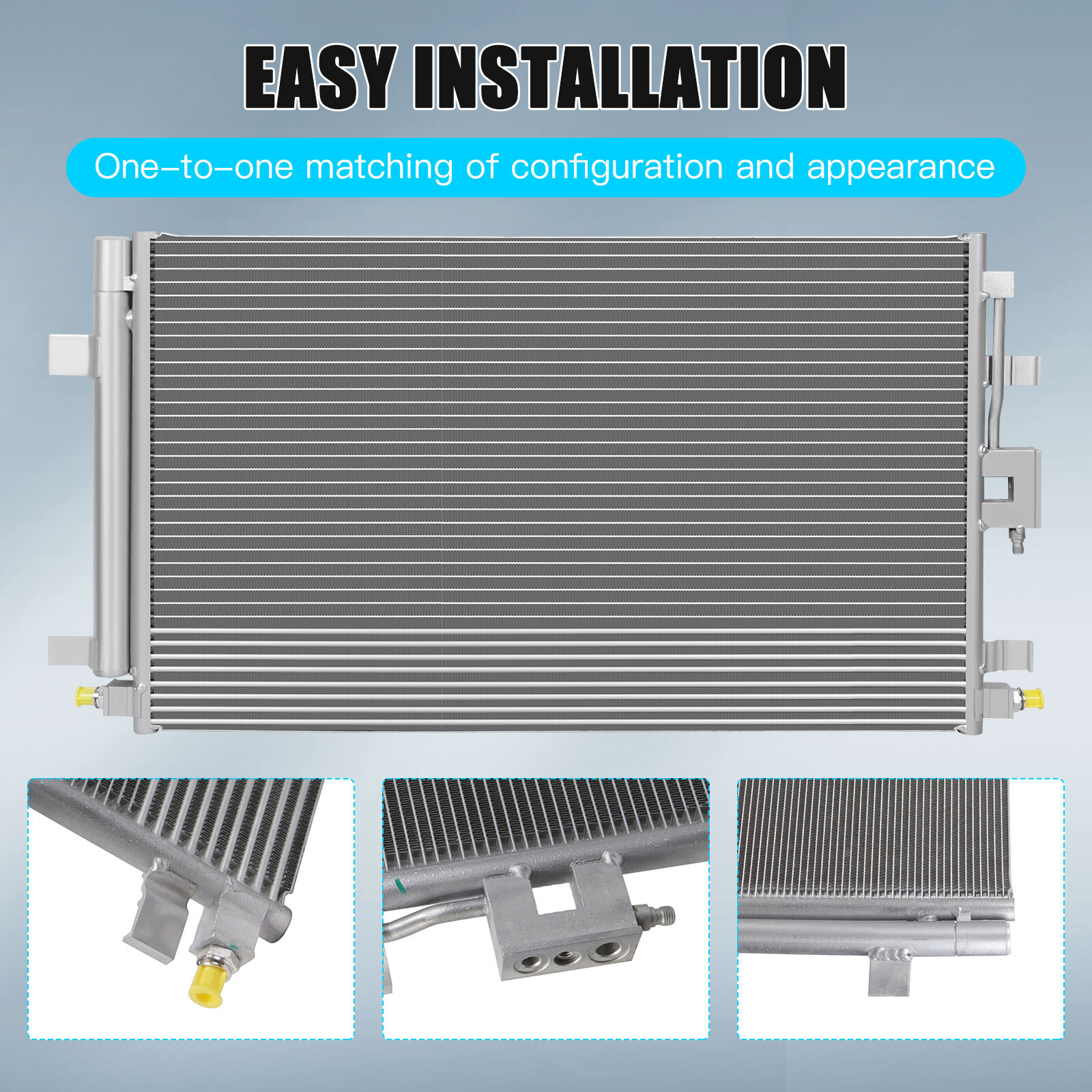 AC Condenser Unit for 2018-2019 Chevrolet Equinox GMC Terrain Aluminum Core