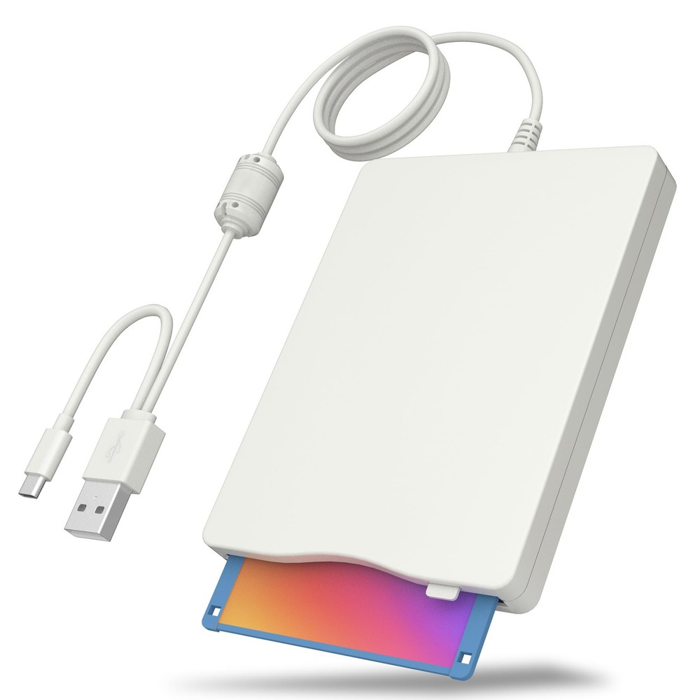 3.5 Inch External Floppy Disk Drive with USB Type-C Reader
