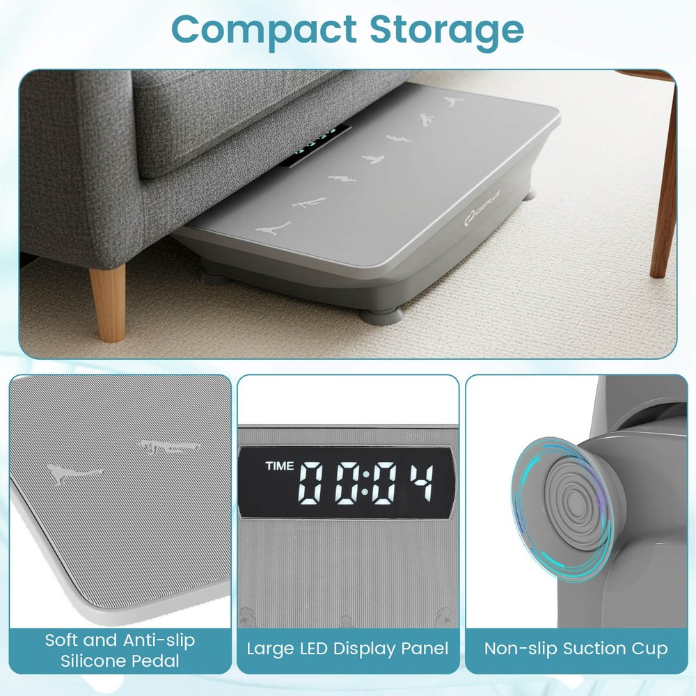 Vibration Plate Exercise Machine w/ Gravity Sensor, Remote Control, Bluetooth