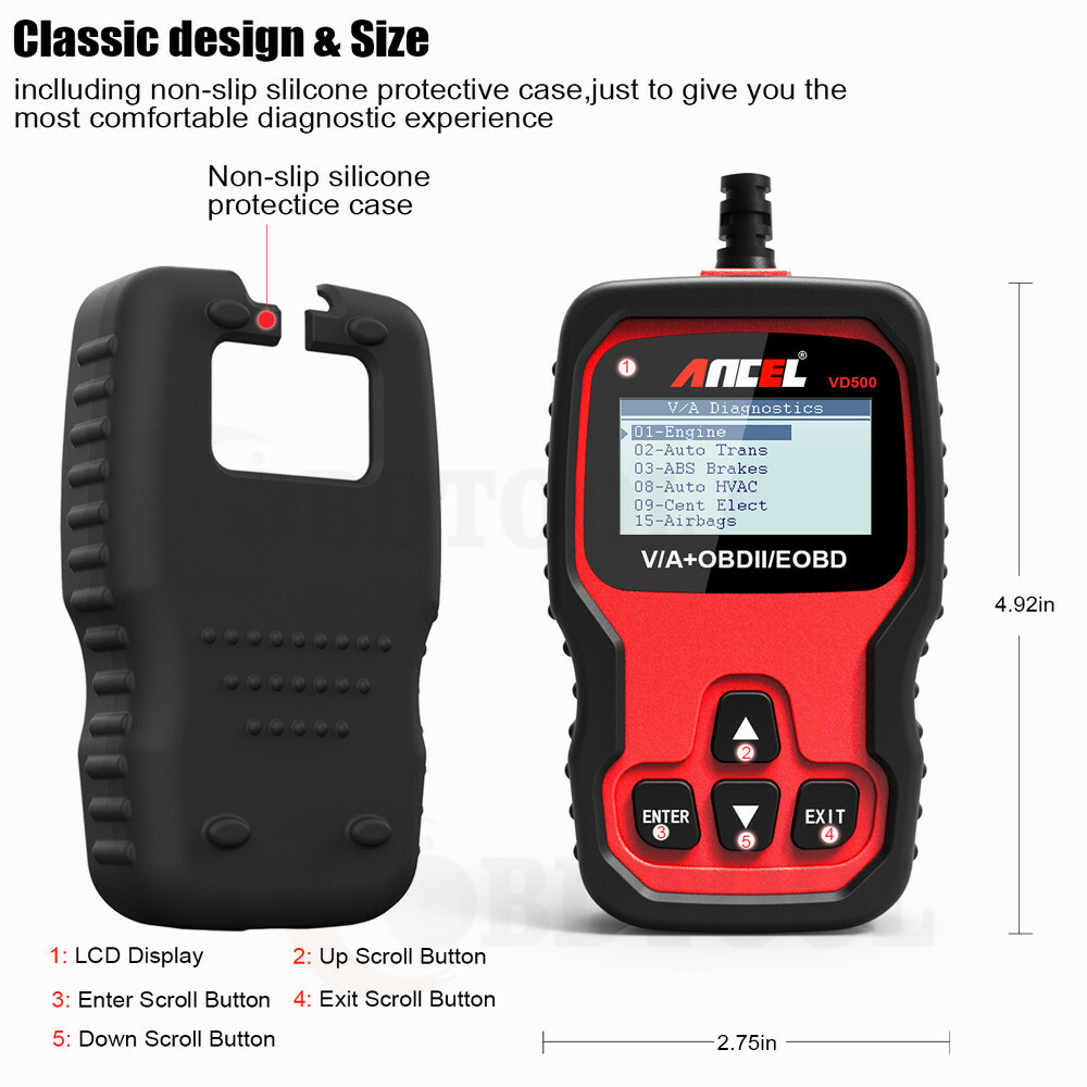 OBD2 Fault Code Reader Scanner Engine ABS SRS EPB Oil Reset Car Diagnostic Tool