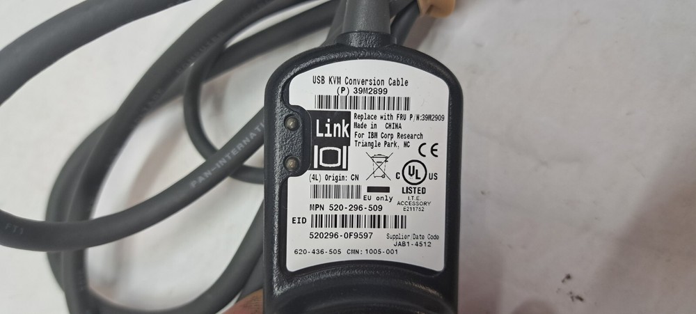 IBM USB 250mm KVM Switch Conversion Cable Adapter Module SIM POD 39M2899 39M2909