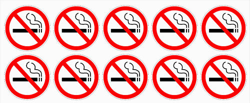20 - NO SMOKING stickers | clear | 1.5" dia | outdoor durable business signs