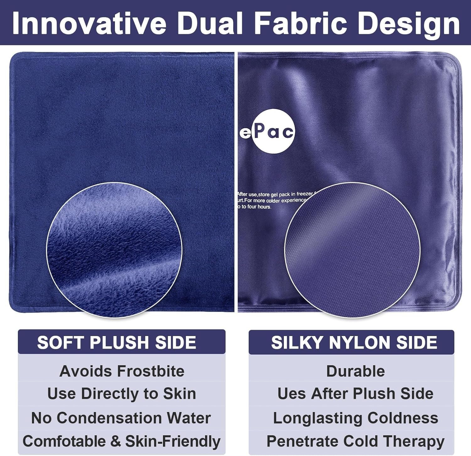 Extra Large Gel Flexible Back Ice Packs for Injuries Reusable 11”x 20” Cold Pack