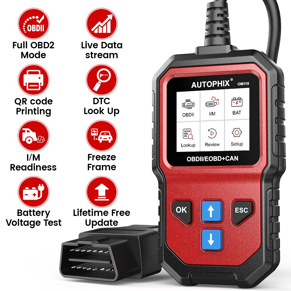 AUTOPHIX OM119 Engine Fault Code Reader OBD2 Scanner Diagnostic Tool Car Check