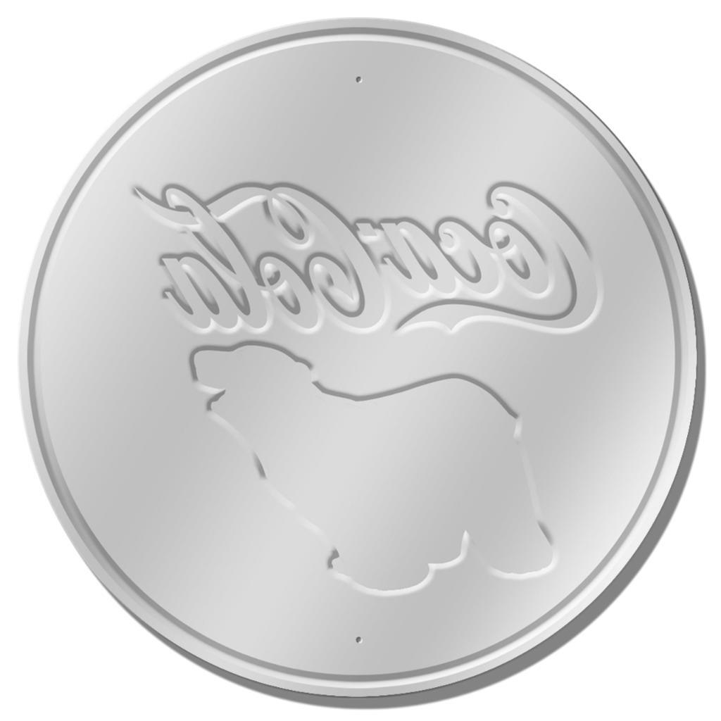 Coca Cola Coke Polar Bear 11.75" Round Retro Embossed Metal Sign Made In USA