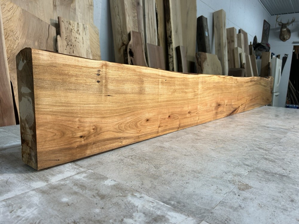 Figured Maple Mantel/Fireplace Mantel Beam/Solid Wood/Live Edge Maple Shelf