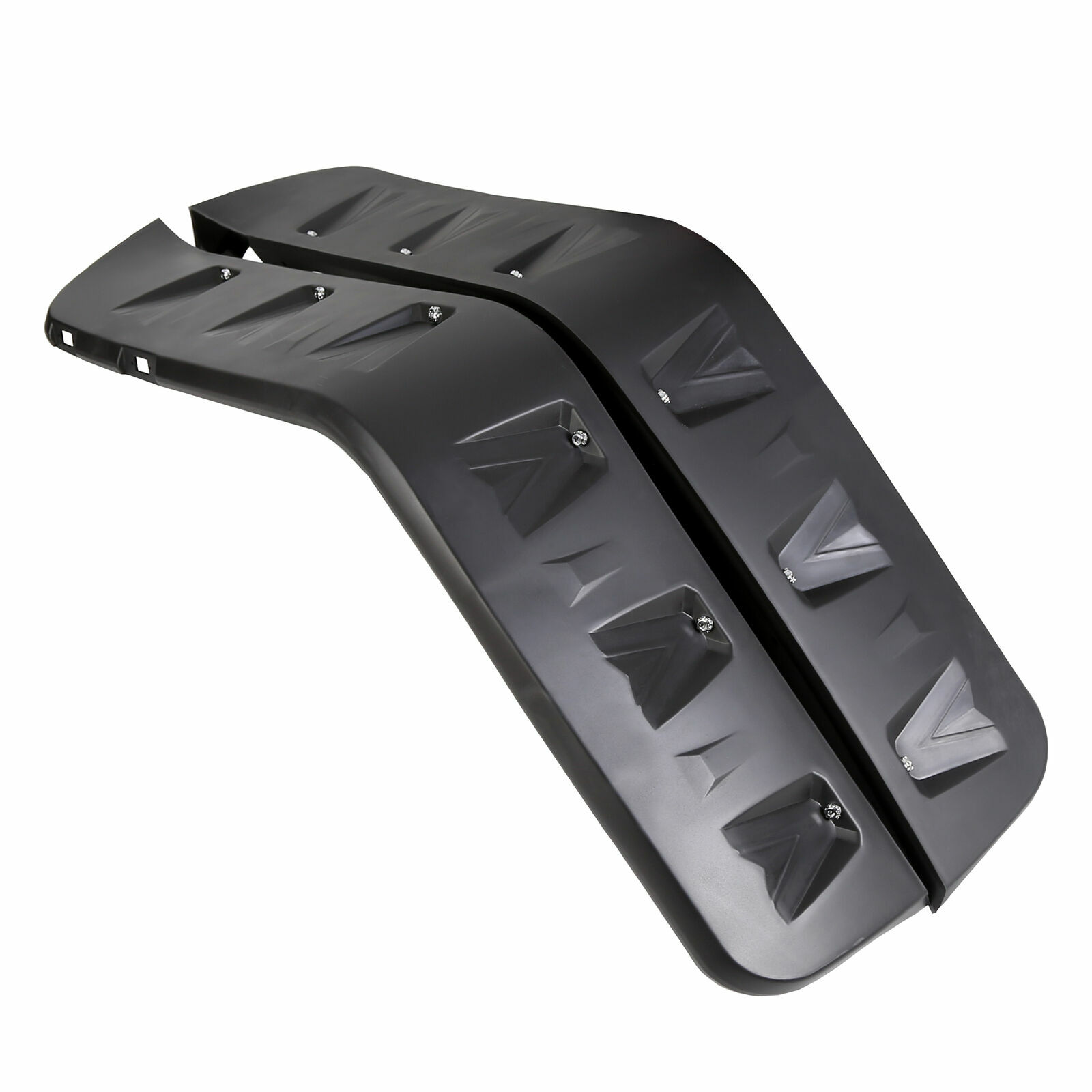 FOR 07-18 JEEP WRANGLER JK 4PCS POCKET-RIVETED STYLE WHEEL FENDER FLARES W/ LED