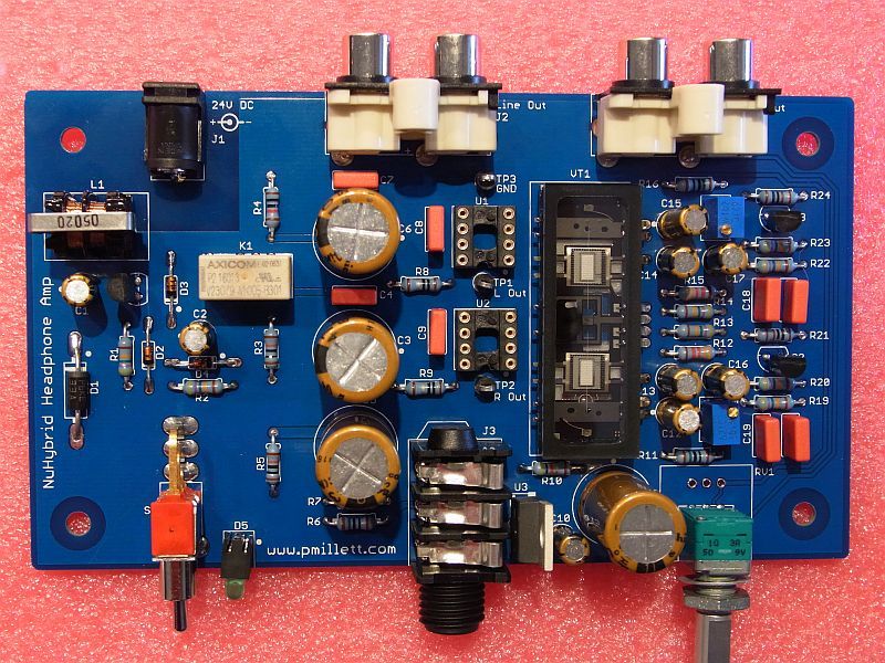 DIY PCB plus Tube - NuHybrid Headphone Amp using the Korg Nutube 6P1