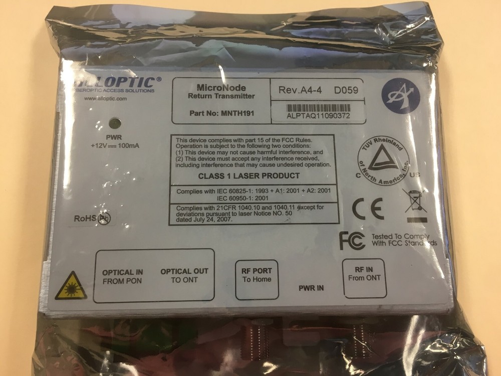 New Alloptic MicroNode MNTH191 Return Transmitter Module Rev. A4-4