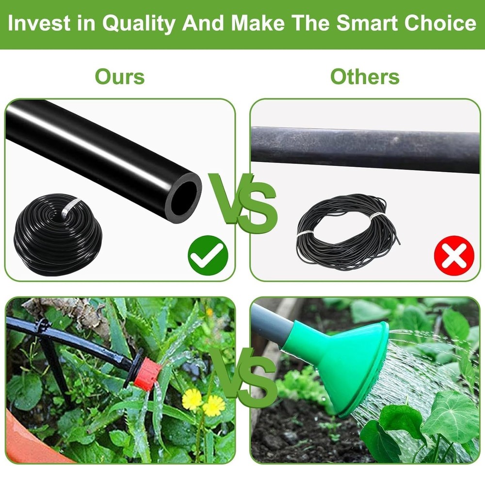 Efficient 98FT Drip Irrigation Kit with Quick Connectors & Water-Saving Design