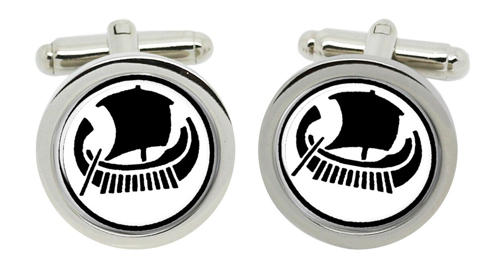 Volos (Greece) Round Cufflinks in Box