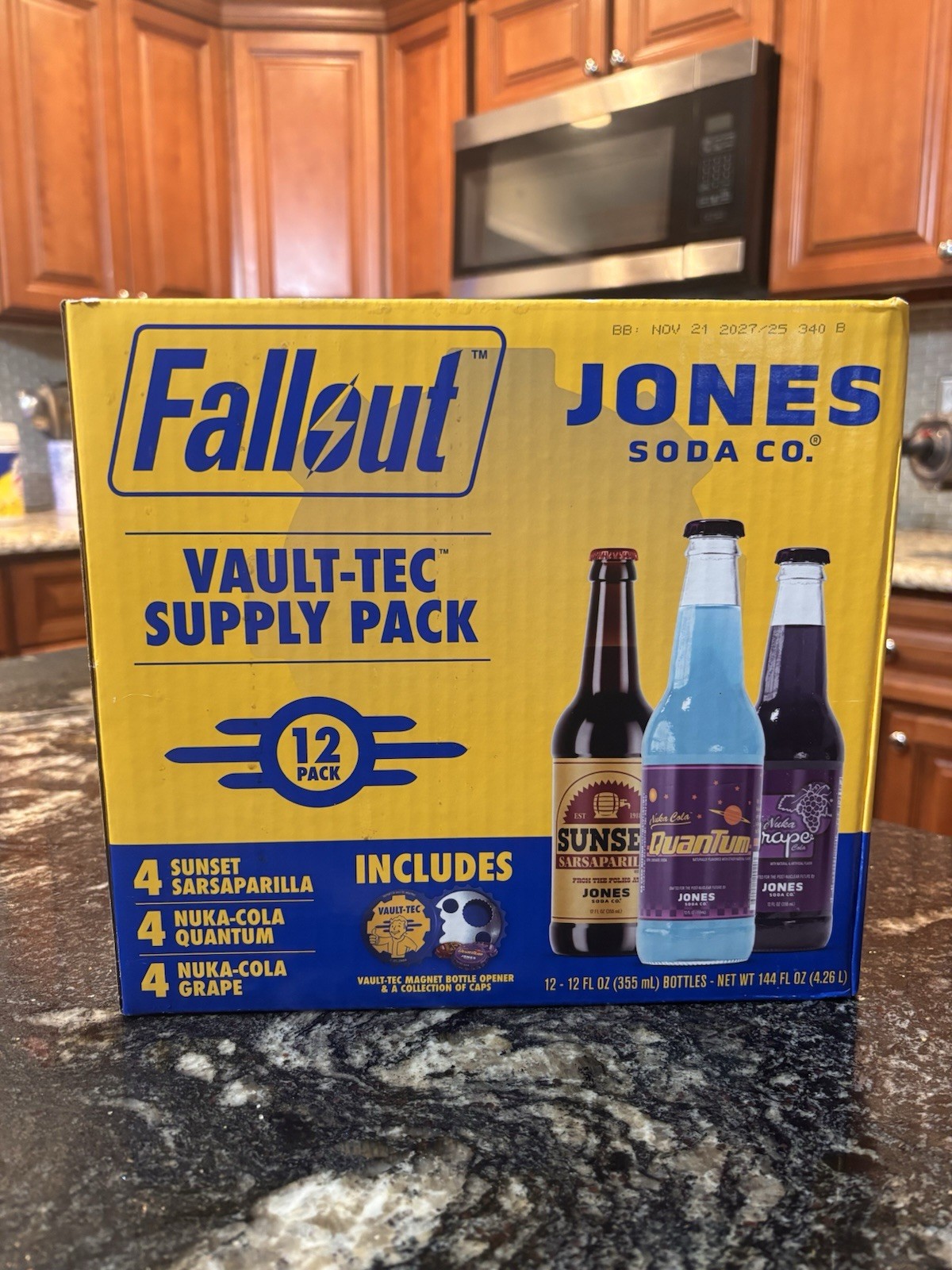 Jones Soda Co. Vault-Tec Supply Pack 12 Bottles Sarsaparilla Quantum Grape