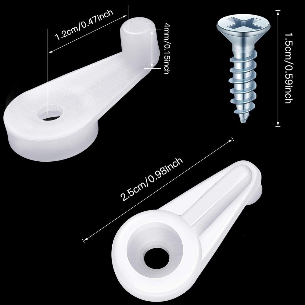 Durable 50-Pack Cabinet Glass Panel Retainer Clips with Screws - White & Silver