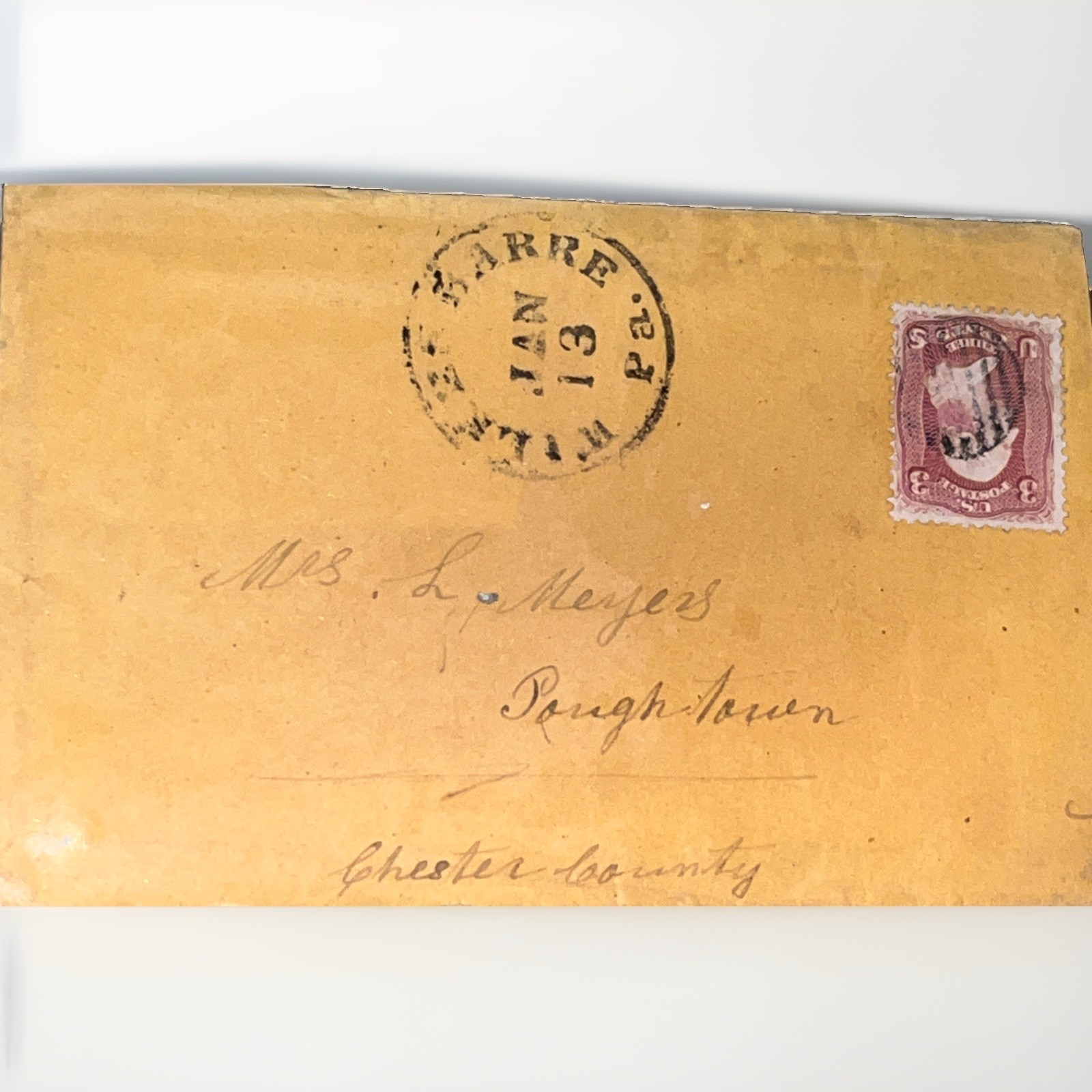 SET OF 4 US CIVIL WAR ERA COVERS 1862-1864 2c & 3c STAMPS PHILADELPHIA POSTMARKS