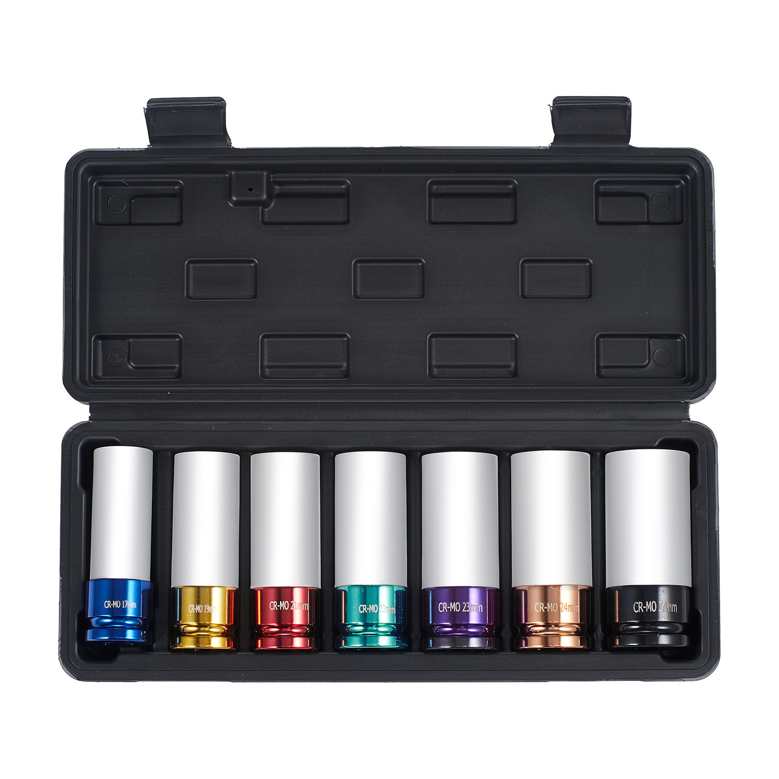 VEVOR Lug Nut Impact Socket Set 1/2 in Drive Metric 6-Point Deep Socket 7PCS