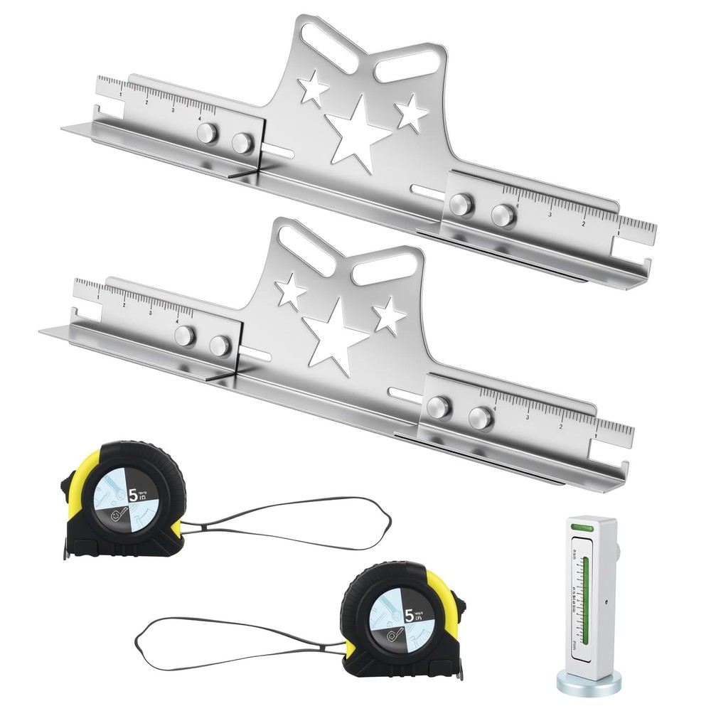 2-Pack Wheel Alignment Tool Plates, Adjustable 3-in-1 Toe & Camber Alignment Kit
