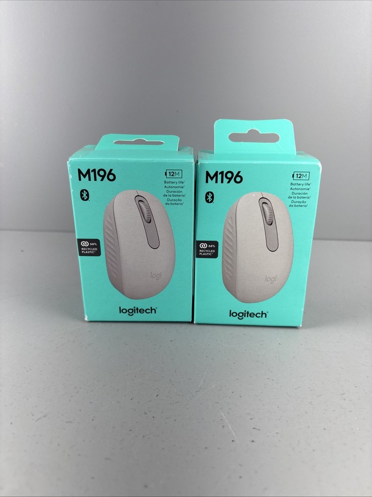 2pk Logitech Wireless Connection Ports M196 Mouse Bluetooth Compact