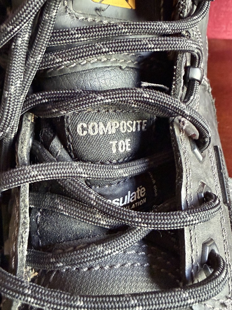 Caterpillar Precision Composite Toe Waterproof Work Boot Thinsulate Black Mens 7