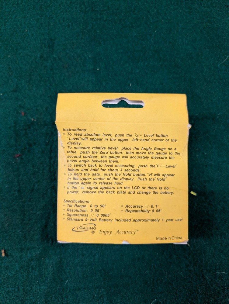 iGaging Angle Cube Digital Angle Protractor Gauge