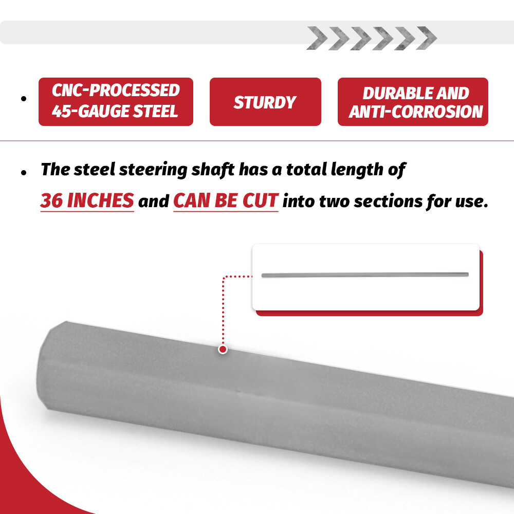 Steering Box Black U Joint 36" Steel Steering Shaft + 3/4" Support Bearing GM