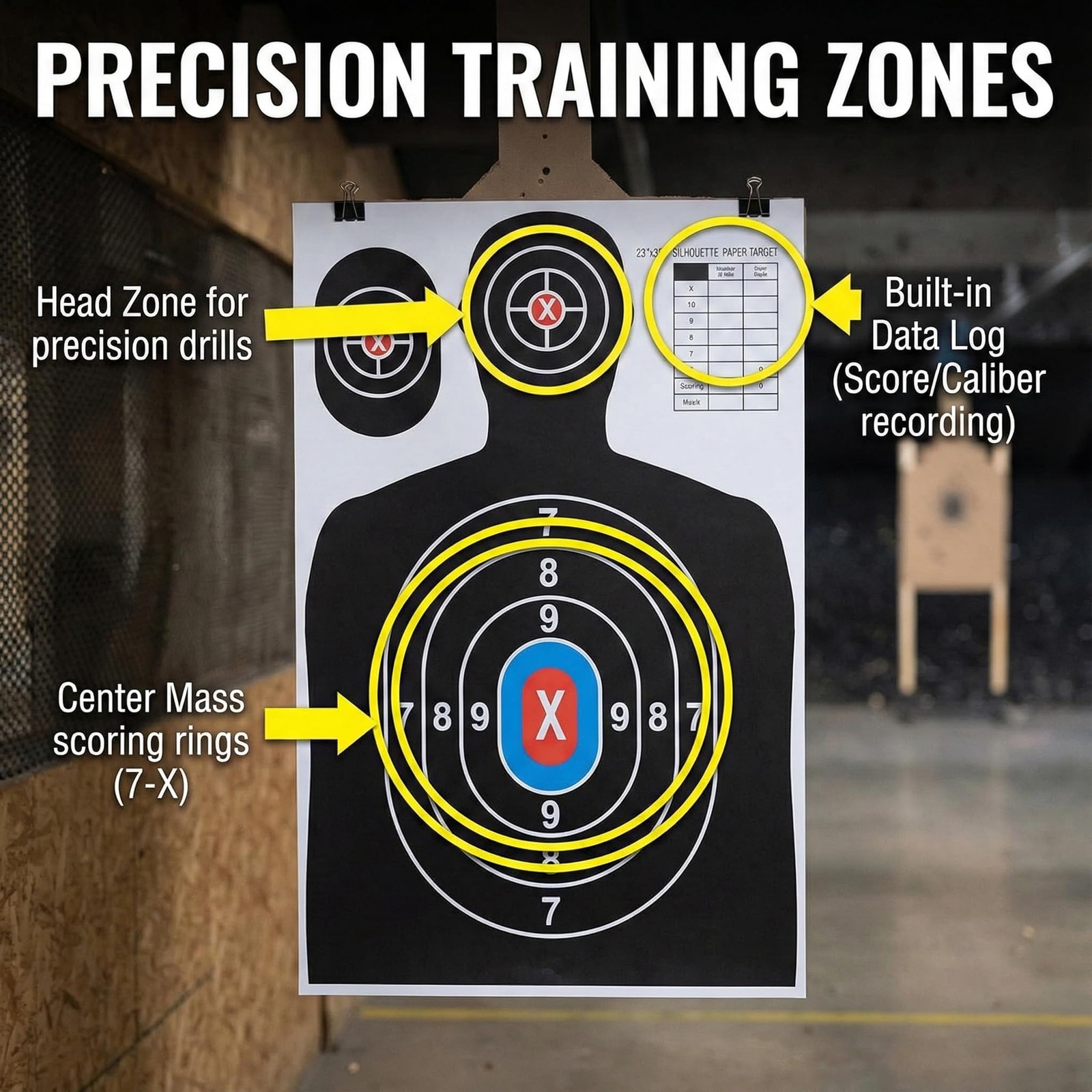 Paper Shooting Targets for Range Bulk 23"×35" Silhouette 12PC, Multicolor