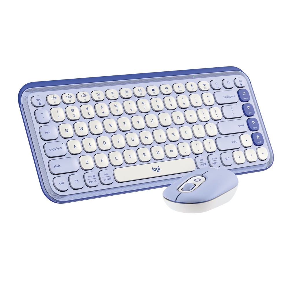 Logitech POP Icon Bluetooth Keyboard and Mouse Combo, Lilac