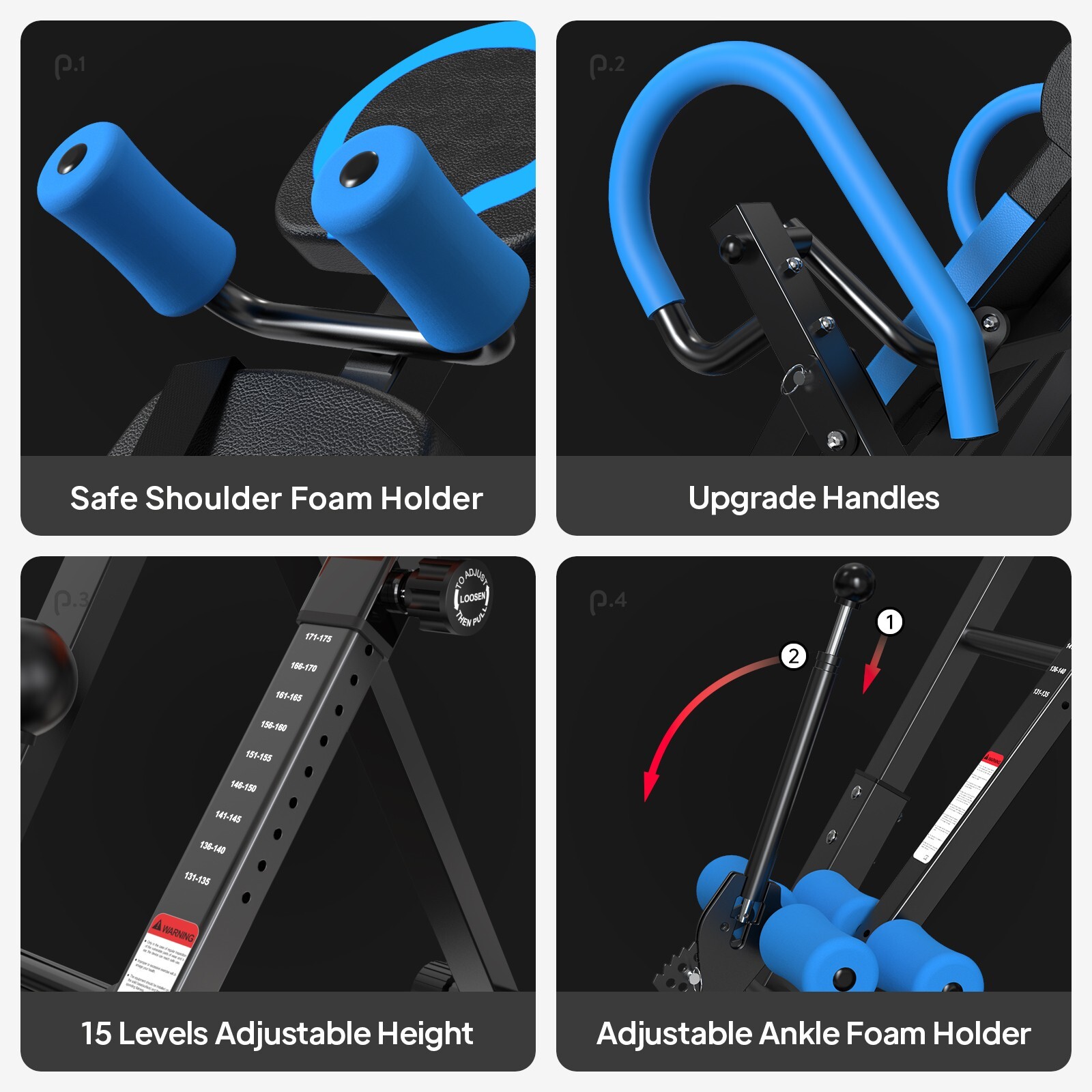 Inversion Table Back Therapy Reflexology Heavy Duty Foldable Stretcher Machine