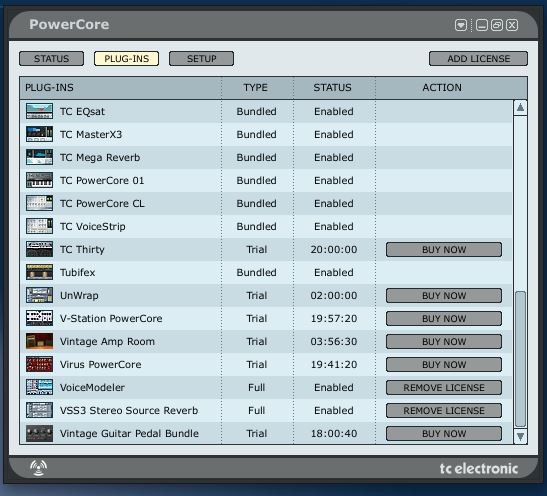 TC Powercore MK2 PCI Card with system 6000 plugins.