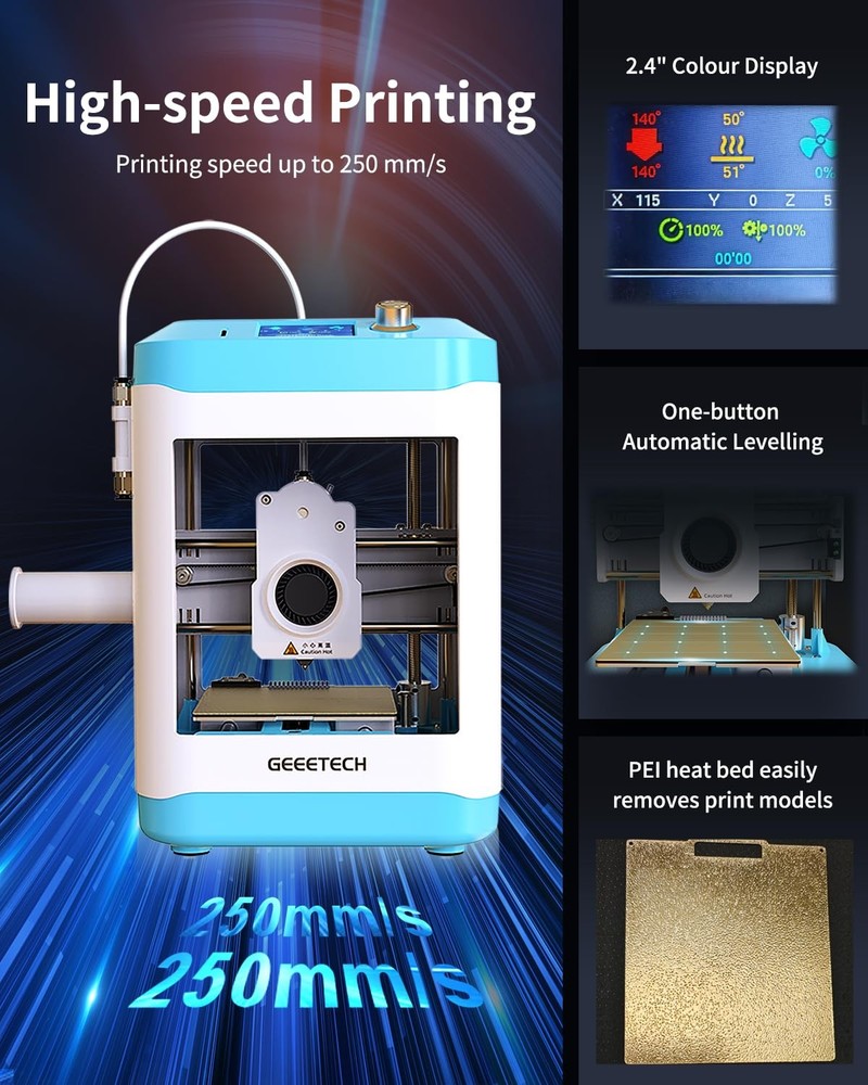 Fully Assembled Mini 3D Printer for Kids & Beginners - Complete Starter Kit