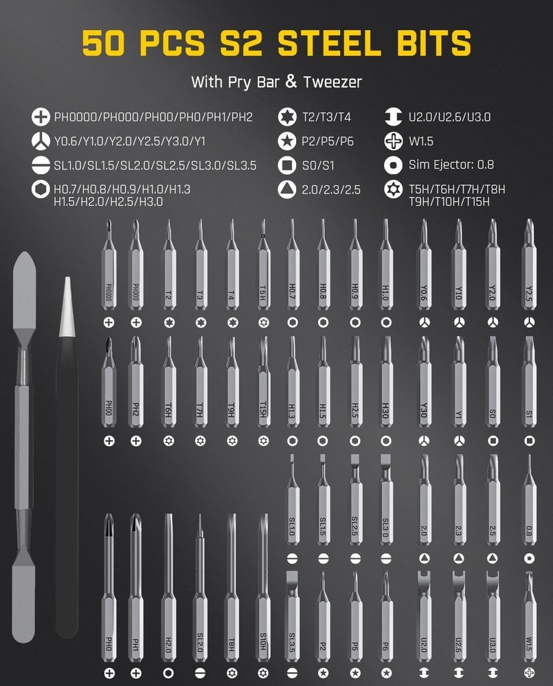 Precision Electric Screwdriver - Mini Size, 3 Torque Settings, USB-C Charging