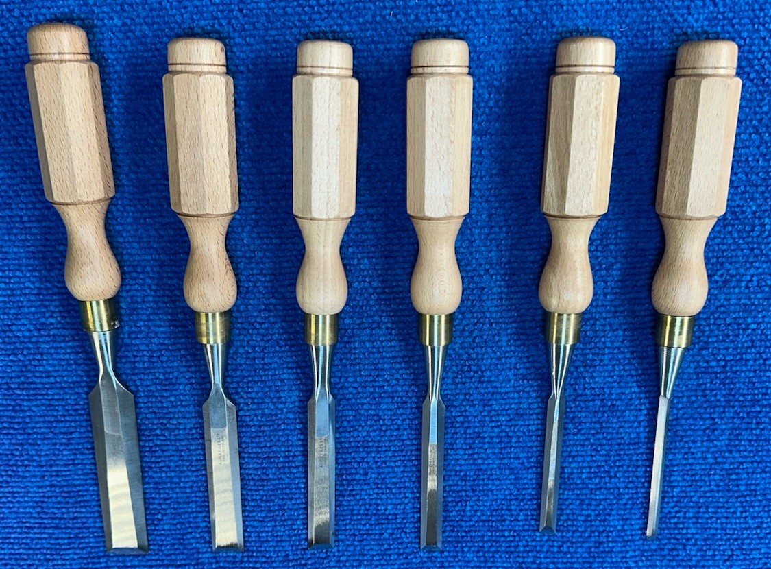 Ashley Isles Dovetail Chisel Set of 6 with Beech London Handles