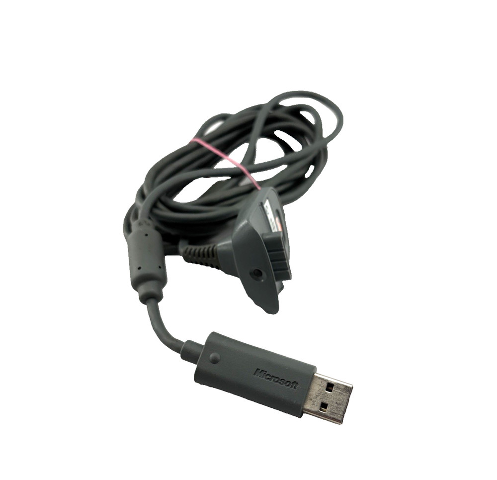 Microsoft Xbox 360 OEM Play & Charge Controller USB Charging Cable Gray TESTED