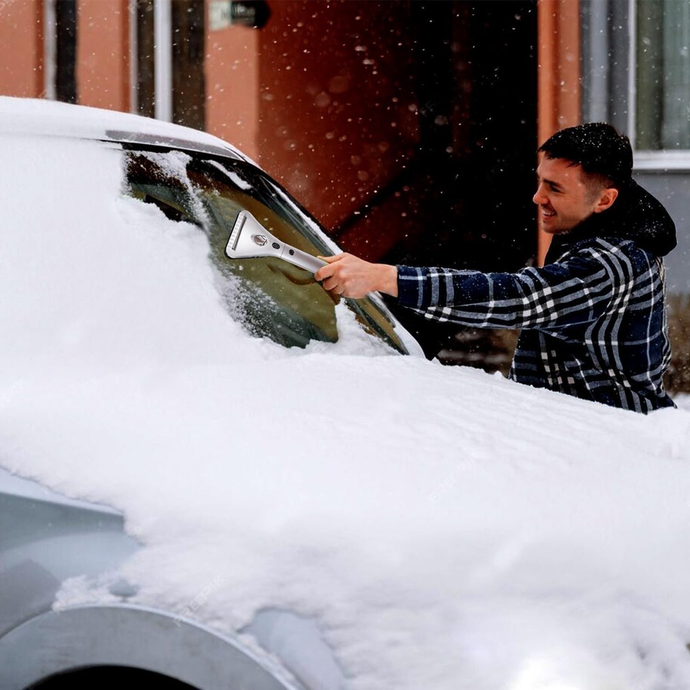Heated Car Window Ice/ Extendable Auto Windshield Heated Scraper with LED Lig...