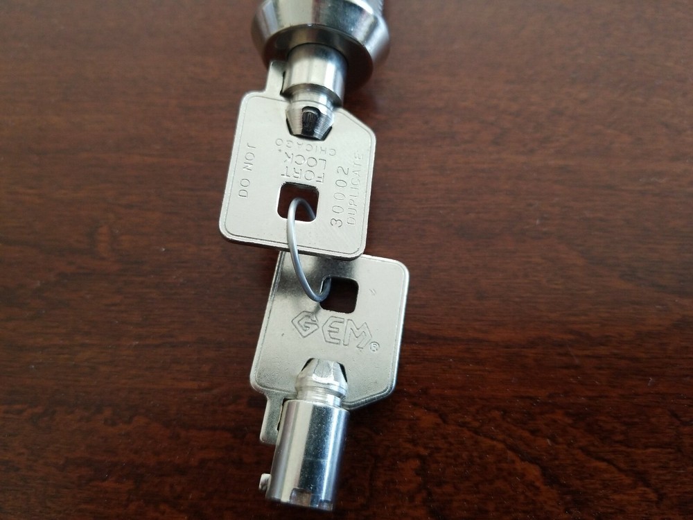 Gem Fort Lock Tubular Electronic Security 2-Wire Switch Lock w/ Two Coded Keys