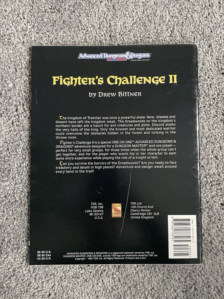 Advanced Dungeons & Dragons 2nd Edition Fighters Challenge 2 Module 1994