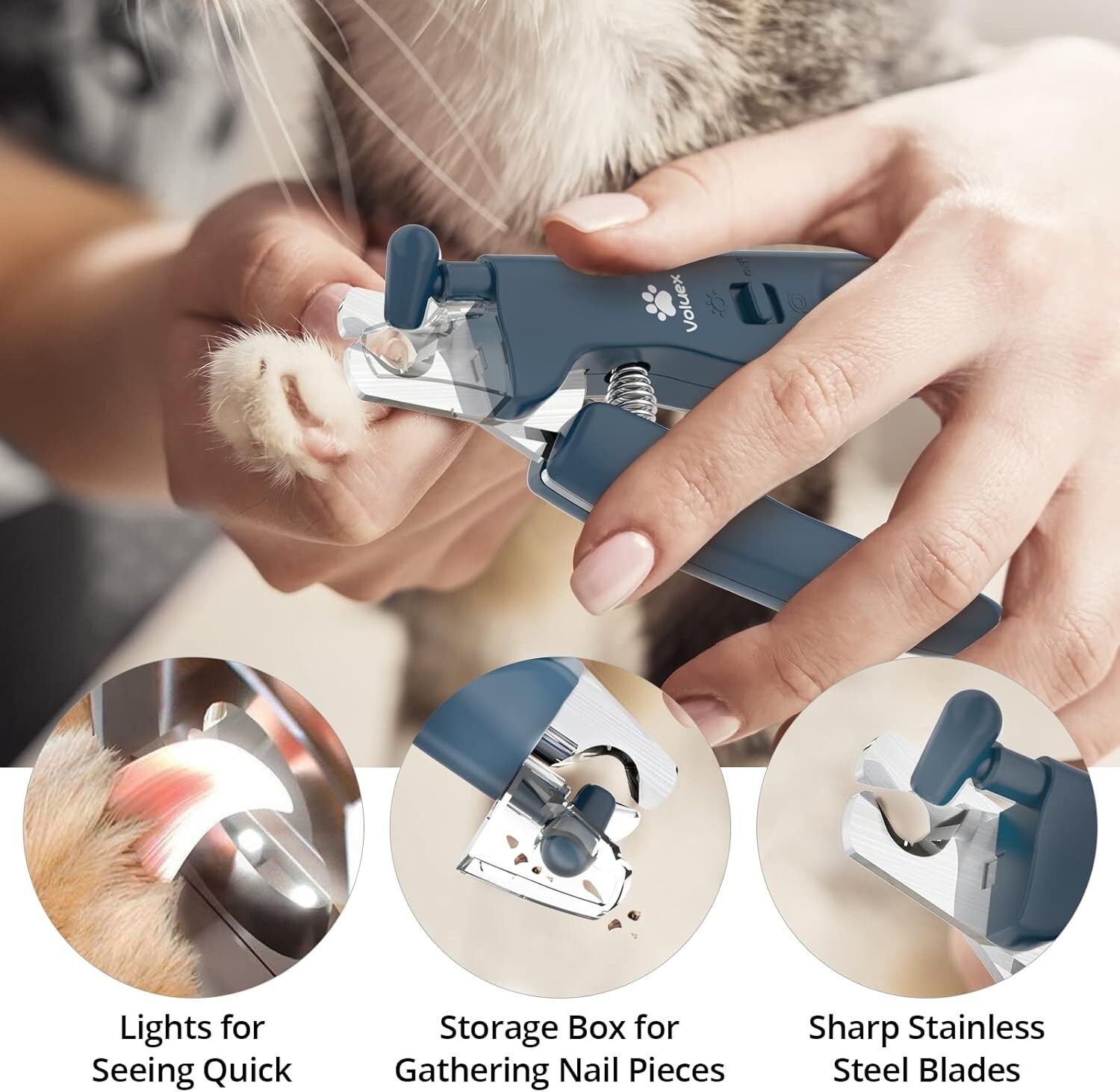 2 in 1 Electric Dog Nail Grinder and Clipper Rechargeable Pet Toenail Clippers