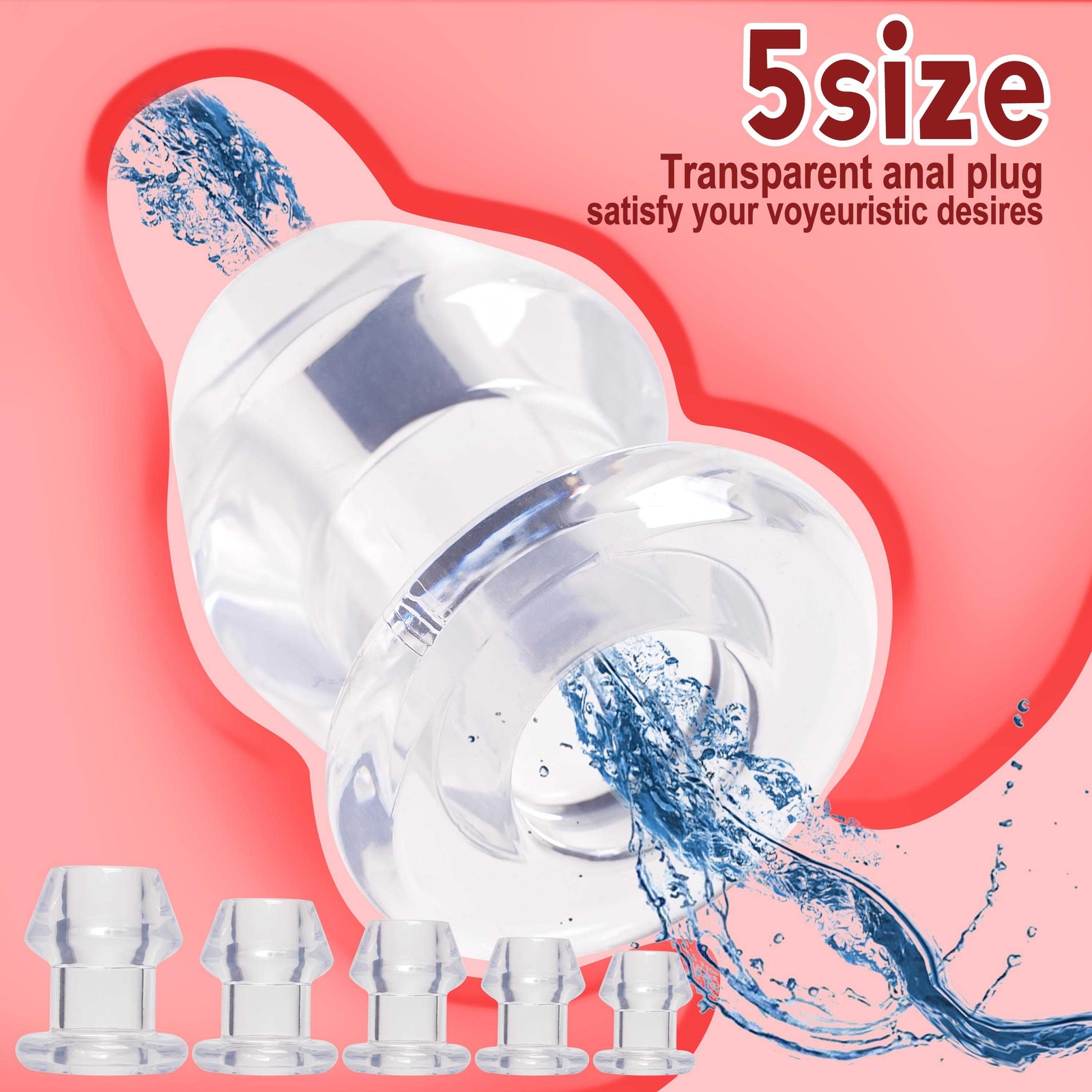 Hollow-Prostate-Anal-Butt-Plug-Massager-Large-Dildo-Tunnel Probe Sex Toy Adult