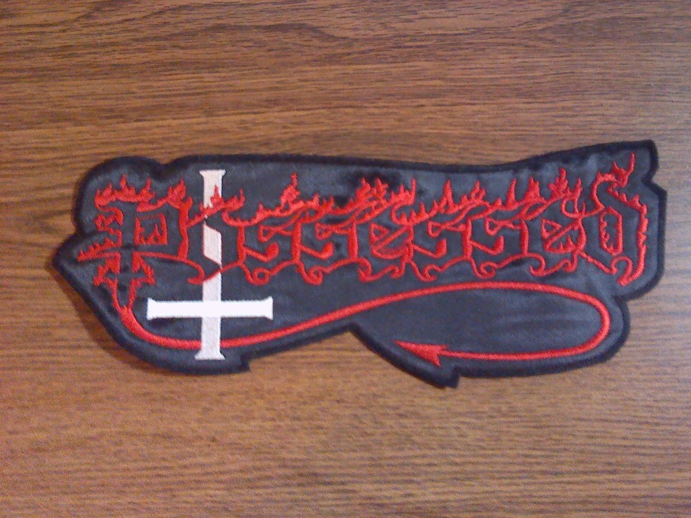 POSSESSED,SEW ON RED EMBROIDERED LARGE BACK PATCH