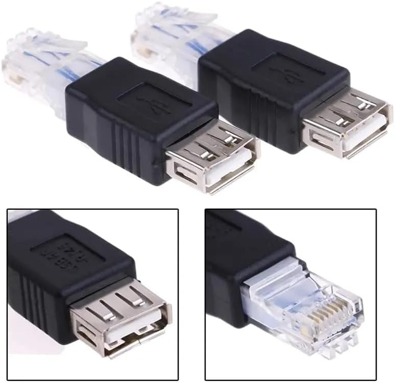 2 Pack Ethernet to USB Adapter, RJ45 Black