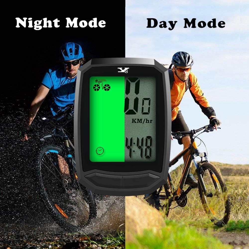Waterproof Wireless Bicycle Speedometer with Large LCD & Multi-Function Display