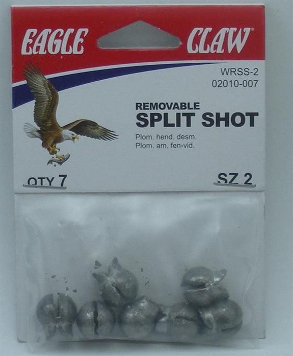 Eagle Claw 02010-007 Size 2 Removeable Split Shot 7CT
