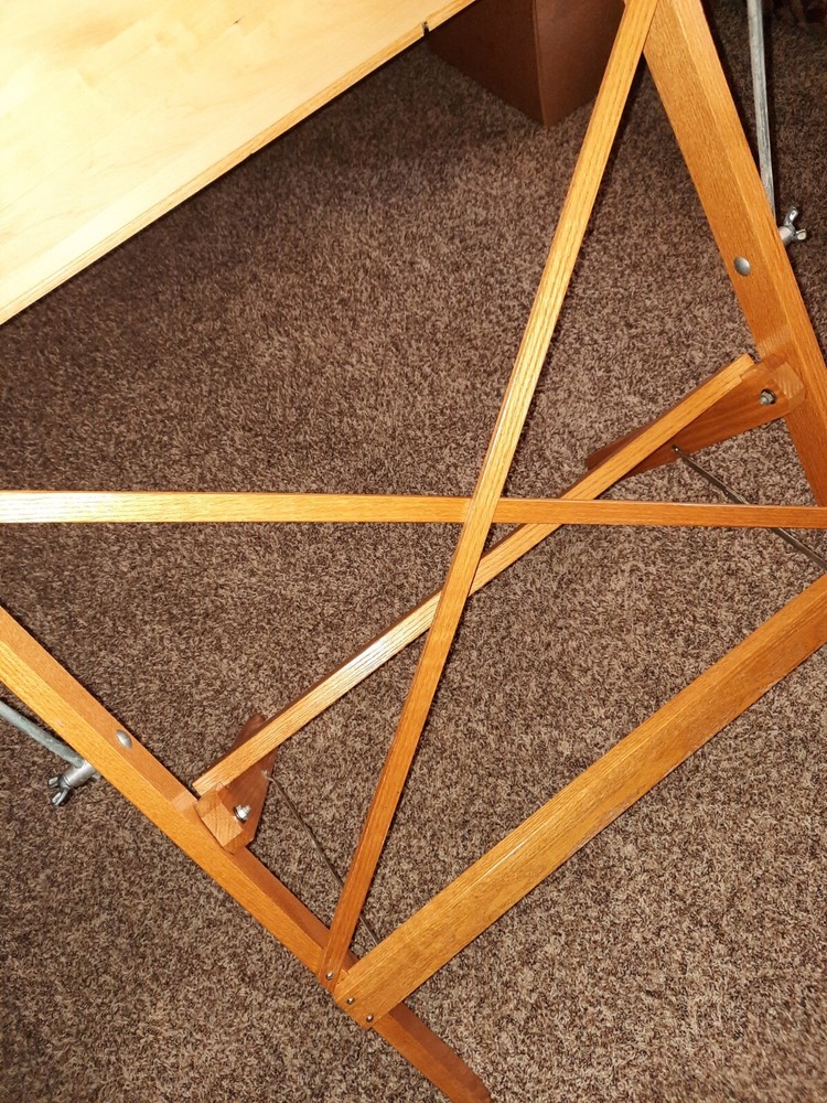 Pine-Top Wooden Drafting / Drawing Table w/Parallel Arm