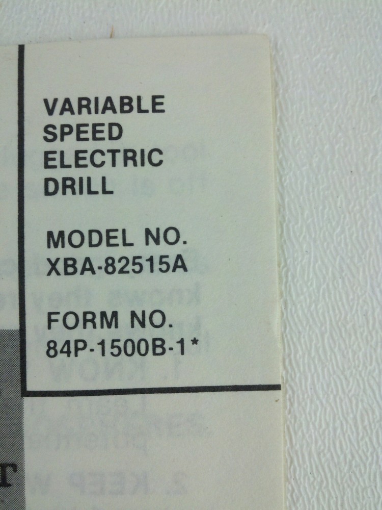 Powr Kraft Variable Speed Reversible Drill Owner's Guide