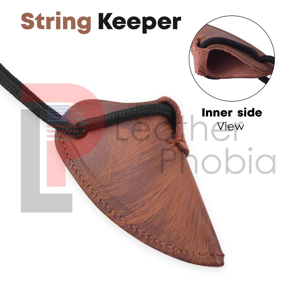 Leather Bow Stringer Brown Archery Bowstring Recurve Longbow Replace Rope Tool